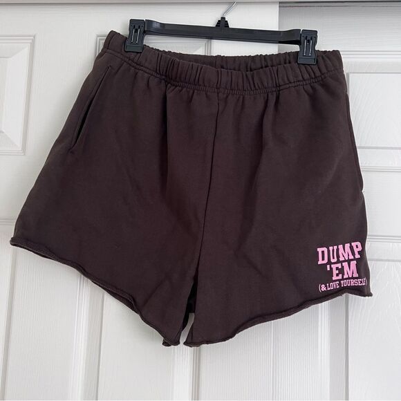 THE MAYFAIR GROUP Cotton Dump 'Em Sweat Shorts M/L Brown NWT - Picture 3 of 7